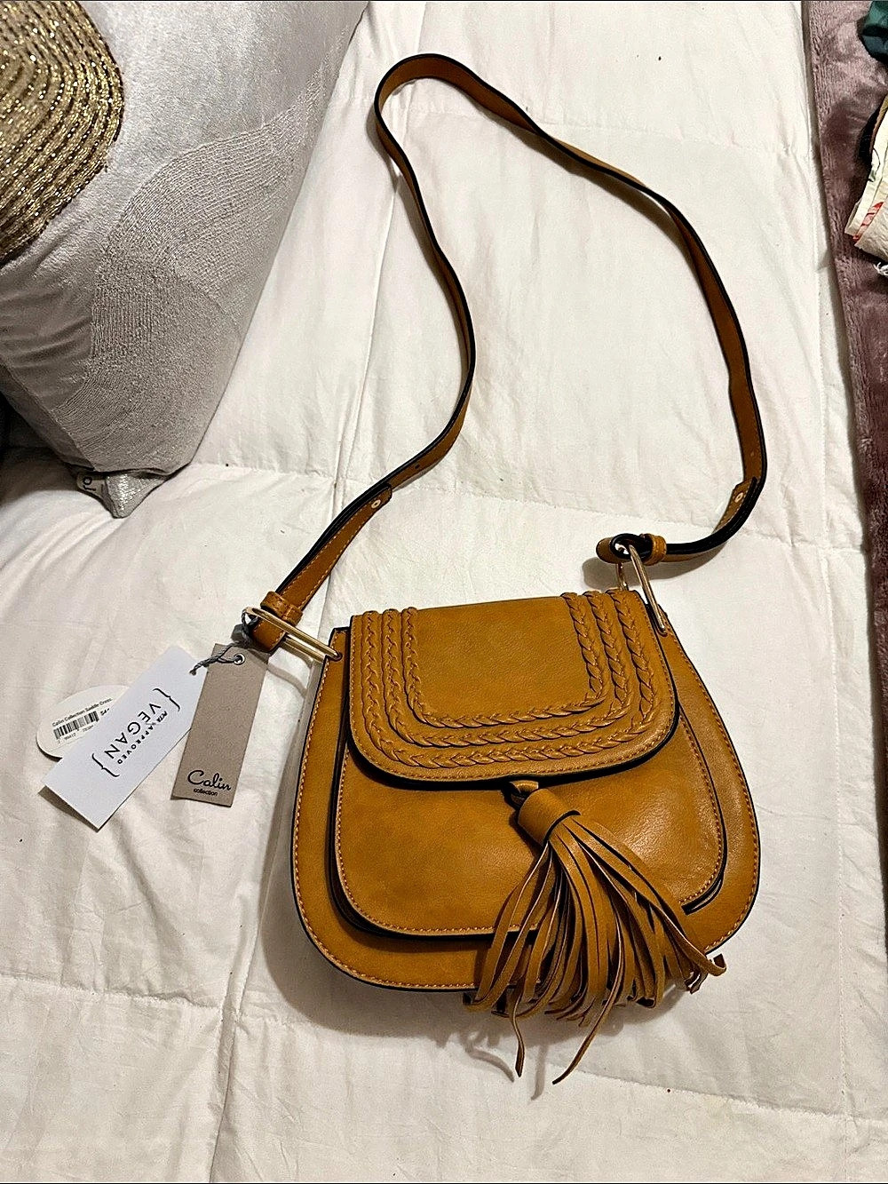 Calvin Klein Brown Tassel Crossbody NWT